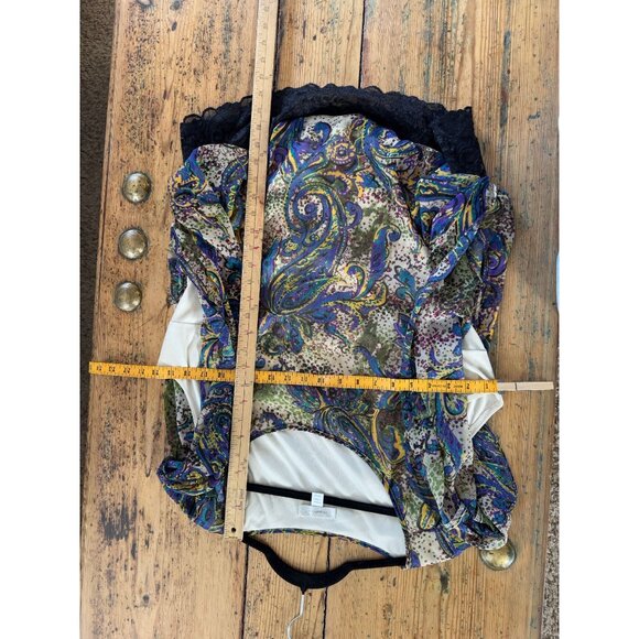 Dressbarn Women's Blue Blouse Size 18/20 short sleeve‎ round neck lace - Picture 7 of 7